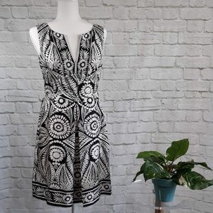 Banana Republic black & white silk dress size 4